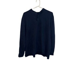 adidas Black Long Sleeve Henley Shirt